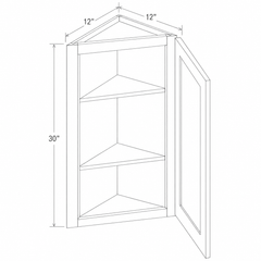 Navy Blue Shaker Angle Wall Cabinet 12W x 30H x 12D