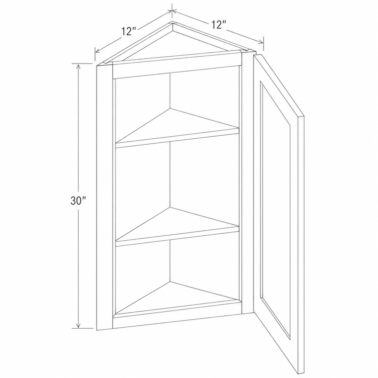 Navy Blue Shaker Angle Wall Cabinet 12W x 30H x 12D