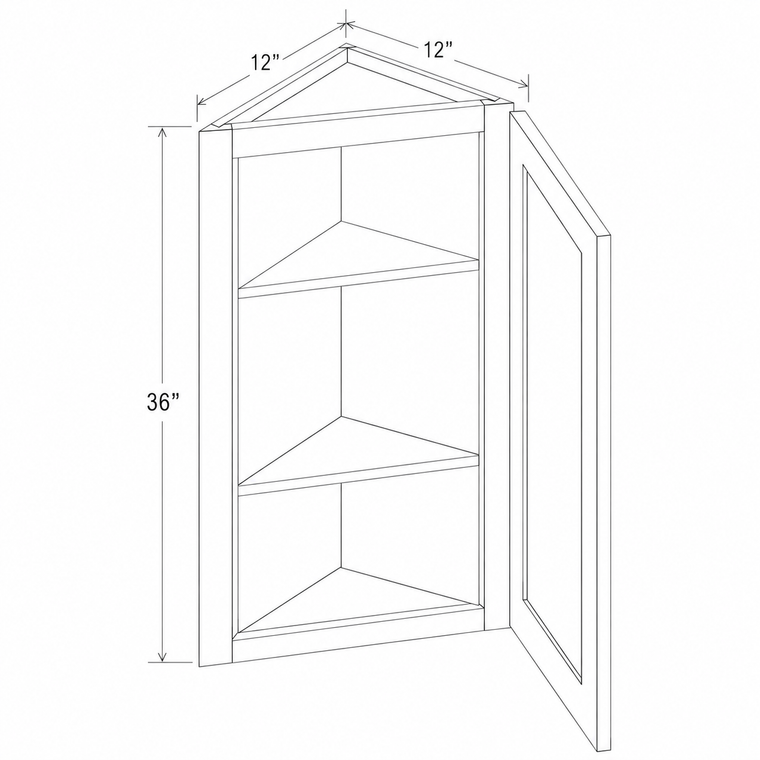 Navy Blue Shaker Angle Wall Cabinet 12W x 36H x 12D