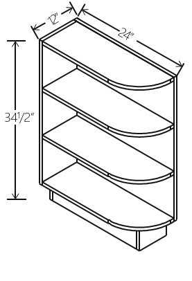 White Shaker Base End Shelf 12W x 34 1/2H x 24D