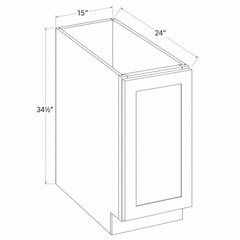 Navy Blue Shaker Base Cabinet Full Height Single Door 15W x 34 1/2H x 24D