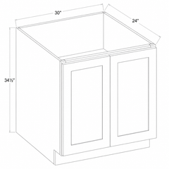 Navy Blue Shaker Base Cabinet Full Height Double Door 30W x 34 1/2H x 24D