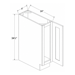Slim Aston Green Base Tray 9W x 34 1/2H x 24D