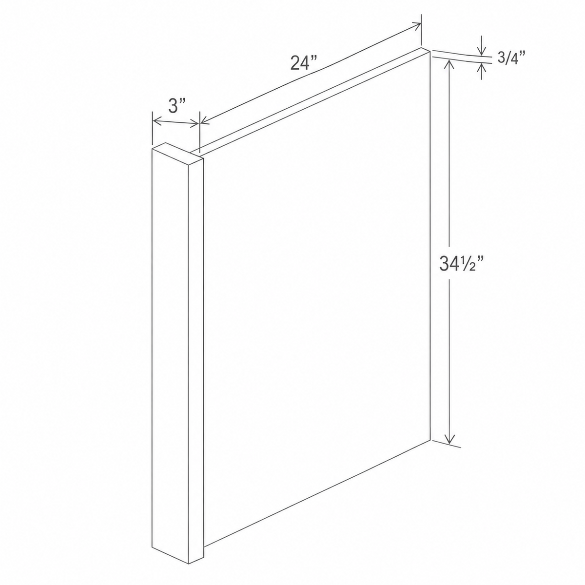 Slim Dove White Dishwasher Return Panel