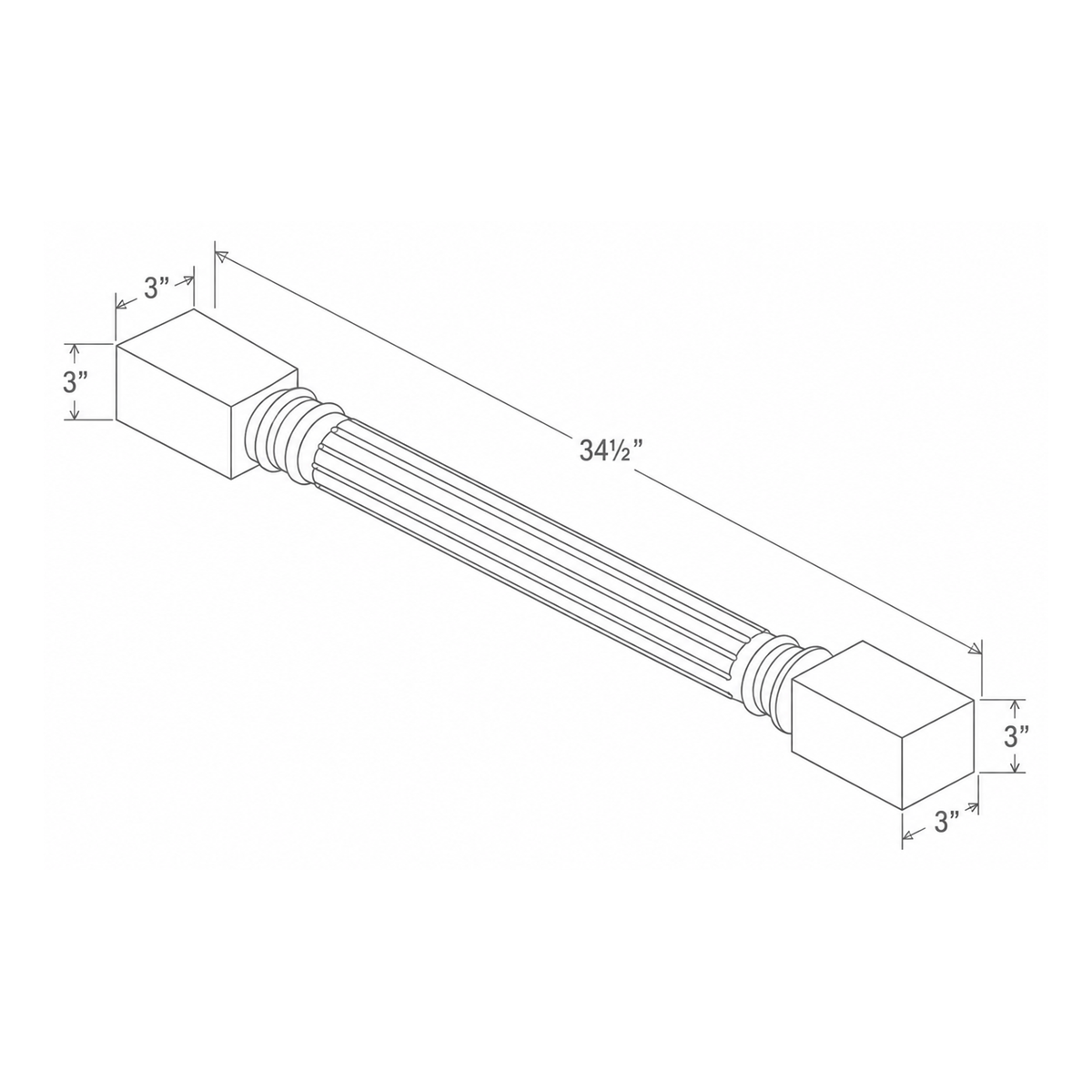 Slim Dove White Fluted Decorative Leg