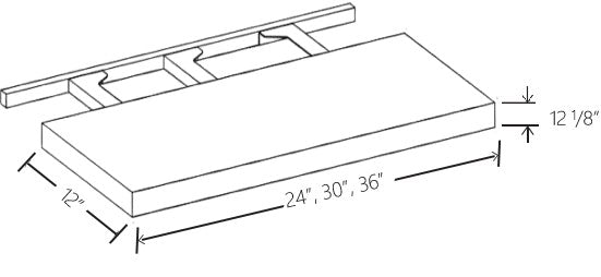 Navy Blue Floating Shelf 30W x 12 1/8H x 12D