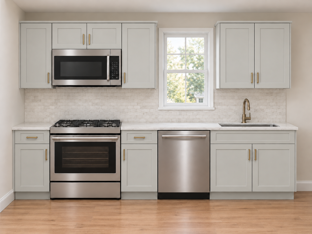 Shaker Gray 10FT RTA Cabinet BasicKitchen Combo