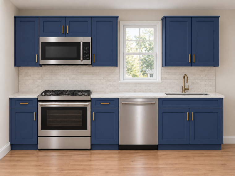 Navy Blue Shaker 10FT RTA Cabinet BasicKitchen Combo