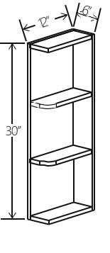 Treasure Chest Open End Shelf 6W x 30H x 12D