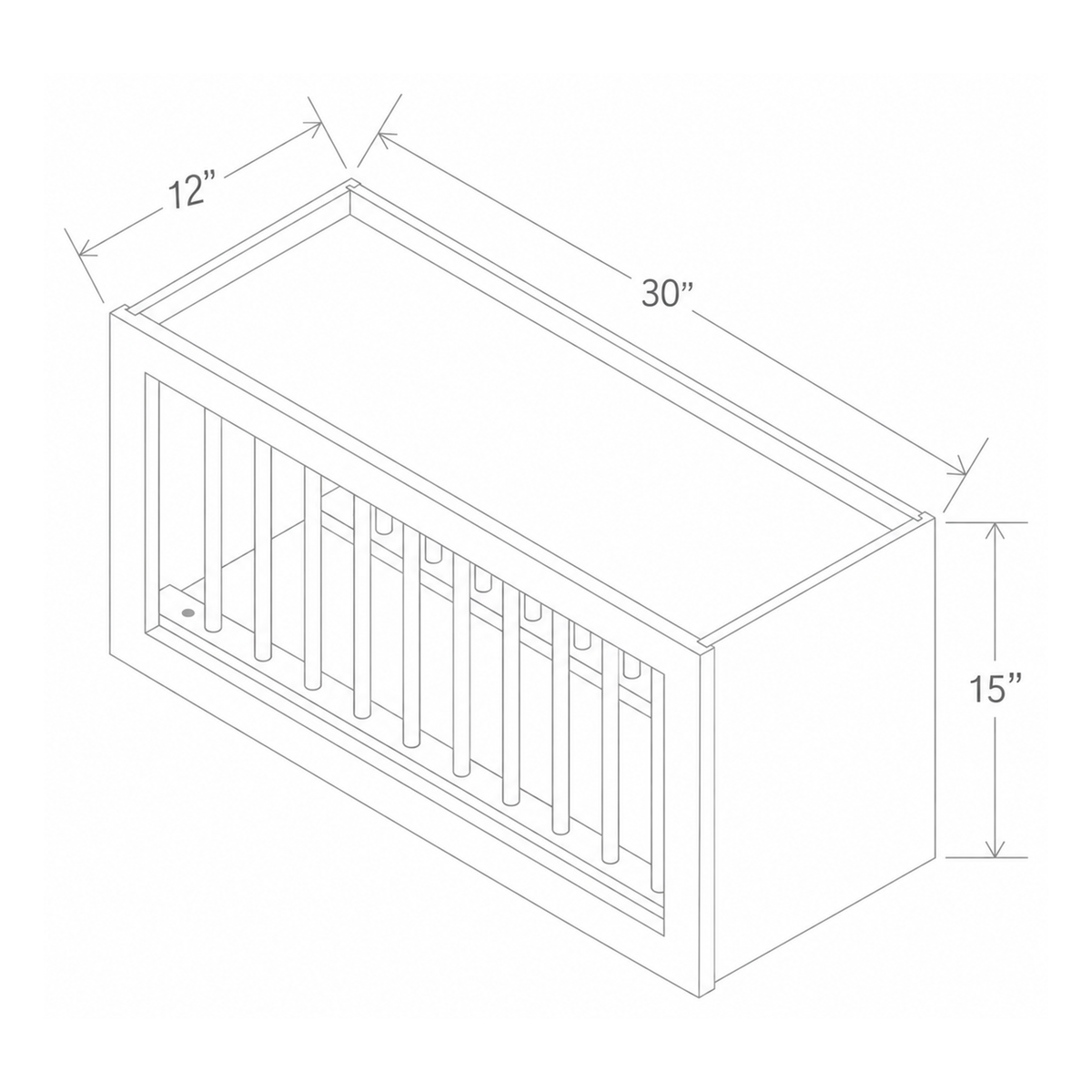 Slim Dove White Plate Rack w 10 Plate Slots 30W x 15H x 12D