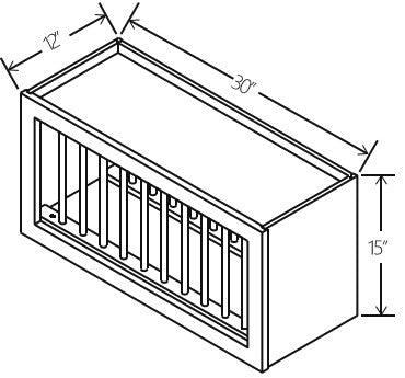 Slim White Oak Plate Rack w 10 Plate Slots 30W x 15H x 12D