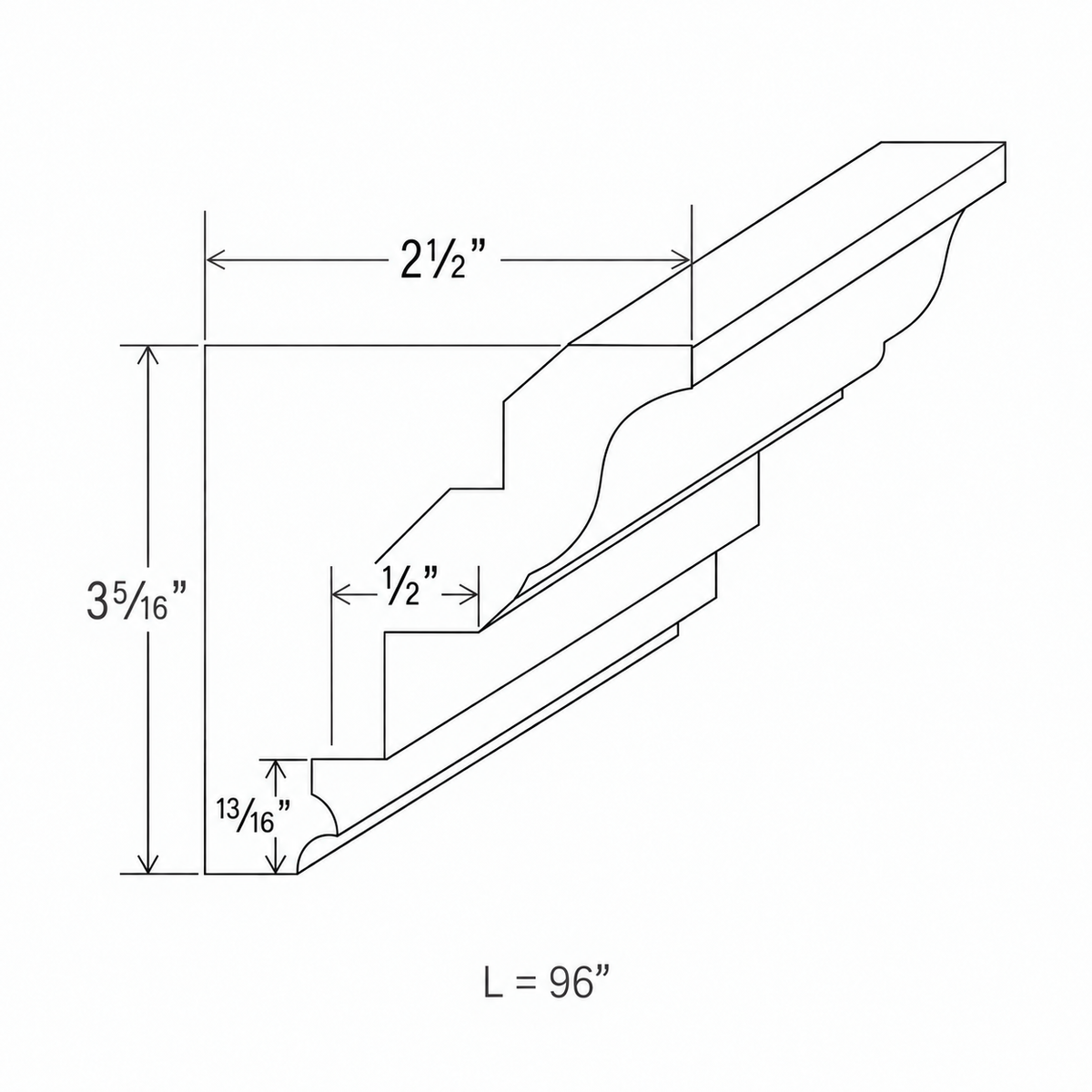 Slim Aston Green Inset Crown Moulding