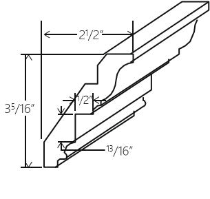 Double Dove White Inset Crown Moulding