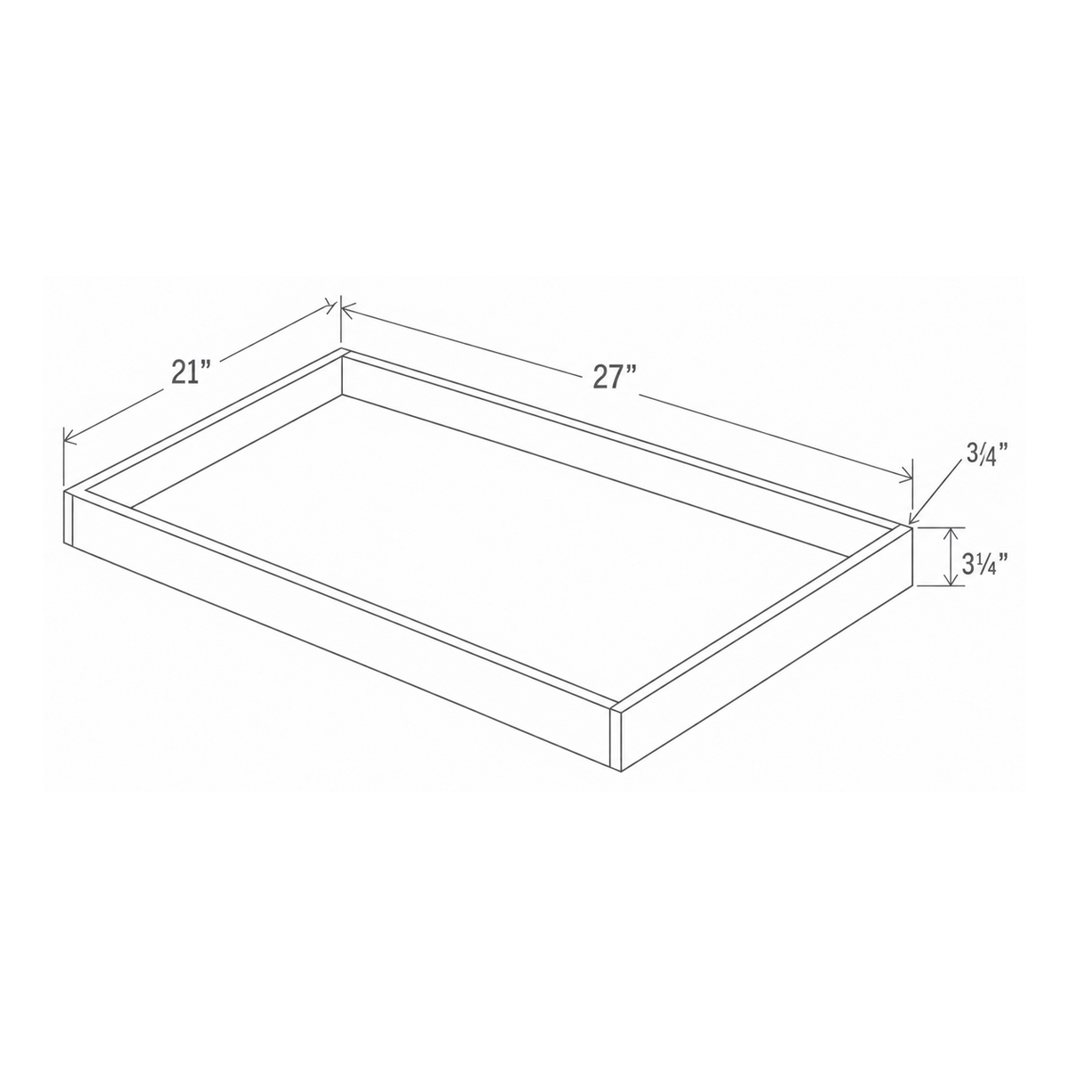 Slim Dove White Roll Out Tray 30W x 3H x 21D