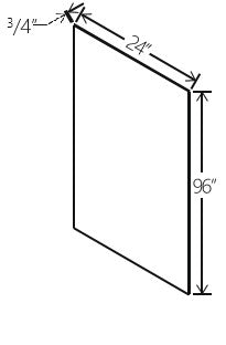 Gray Shaker Shelf Board 24W x 3/4H x 96D