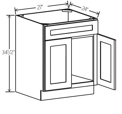 Treasure Chest Sink Base 27W x 34 1/2H x 24D