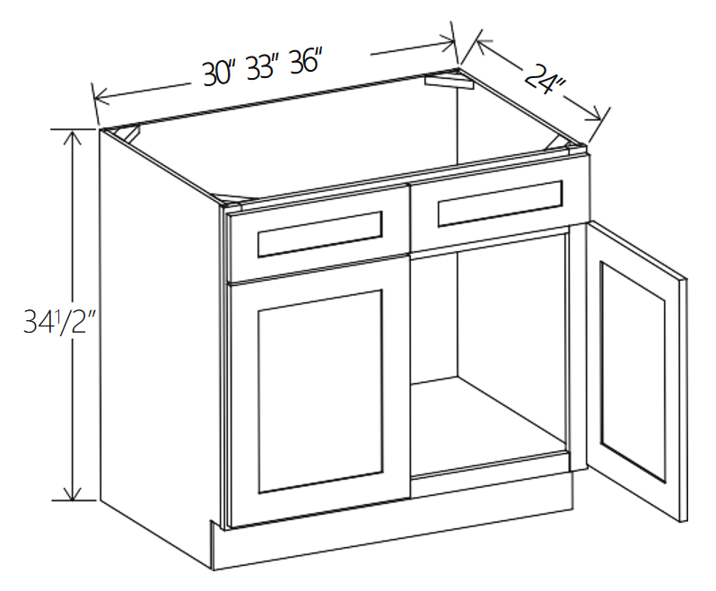 Navy Blue Shaker Sink Base 30W x 34 1/2H x 24D