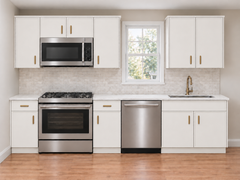 Slim Dove White 10FT RTA Cabinet BasicKitchen Combo