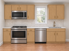 Slim White Oak 10FT RTA Cabinet BasicKitchen Combo