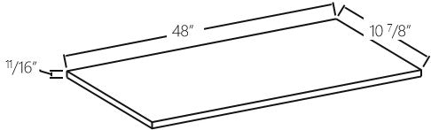 Smokey Ash Shelf Board 48W x 10 7/8H x 11/16D