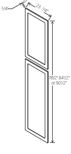 White Shaker Tall Decorative Door Panel 23 1/4W x 3/4H x 90 1/2D