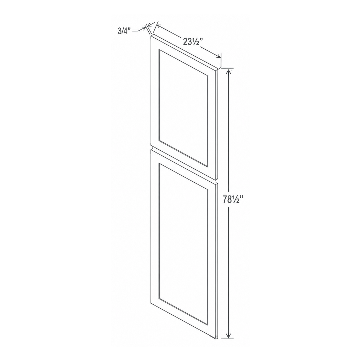 Slim Aston Green Tall Decorative Door Panel 23 1/4W x 3/4H x 78 1/2D