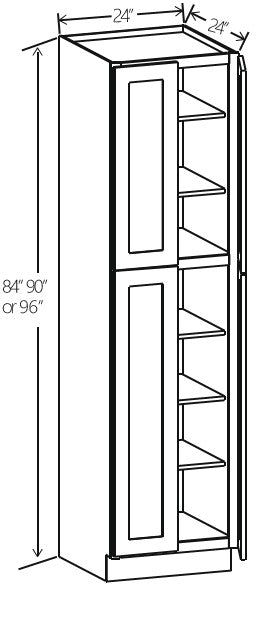 Gray Shaker Utility Pantry 24W x 84H x 24D