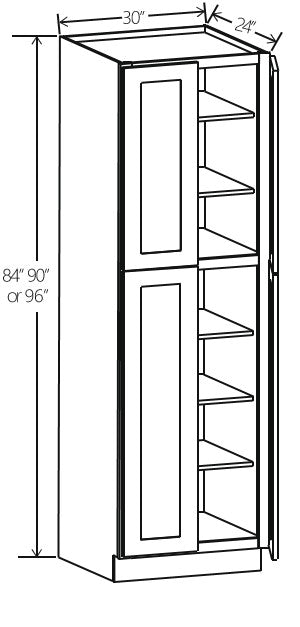 Navy Blue Shaker Utility Pantry 30W x 96H x 24D