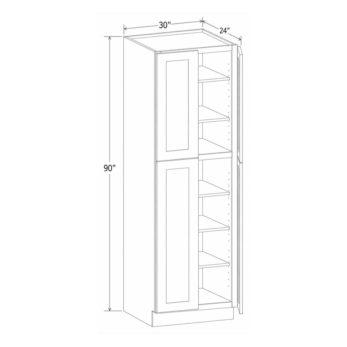 Slim Aston Green Utility Pantry 30W x 90H x 24D