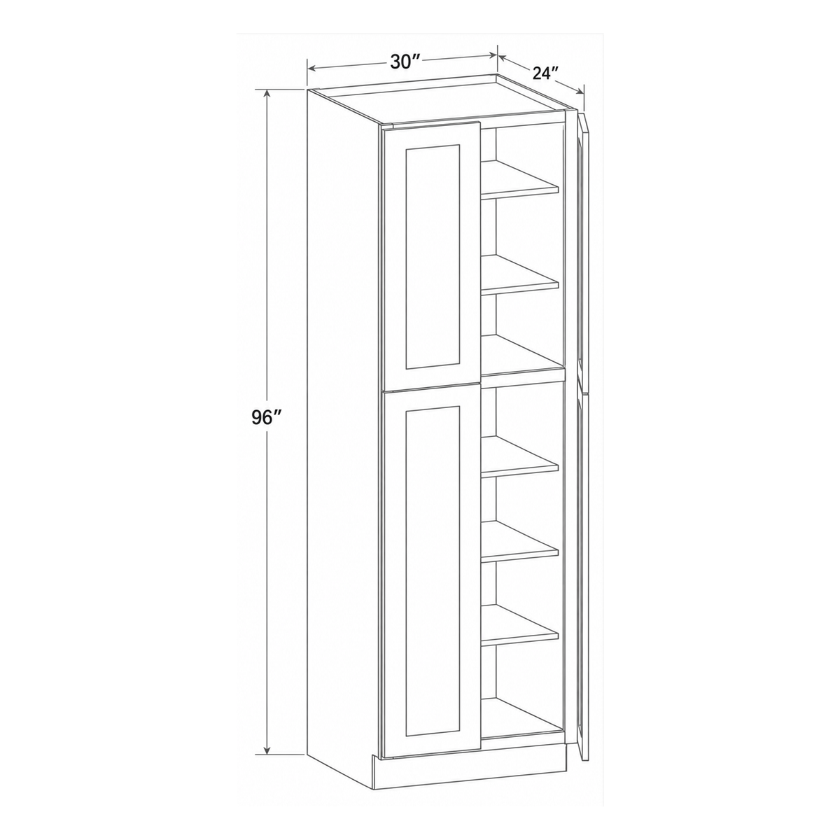 Slim Aston Green Utility Pantry 30W x 96H x 24D