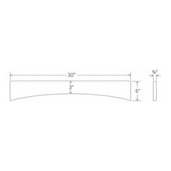 Navy Blue Shaker Arched Valance 30W