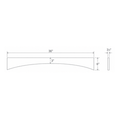 Navy Blue Shaker Arched Valance 36W