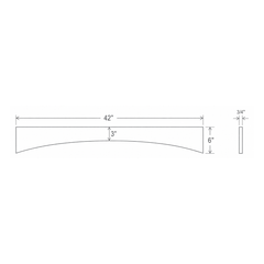 Navy Blue Shaker Arched Valance 42W