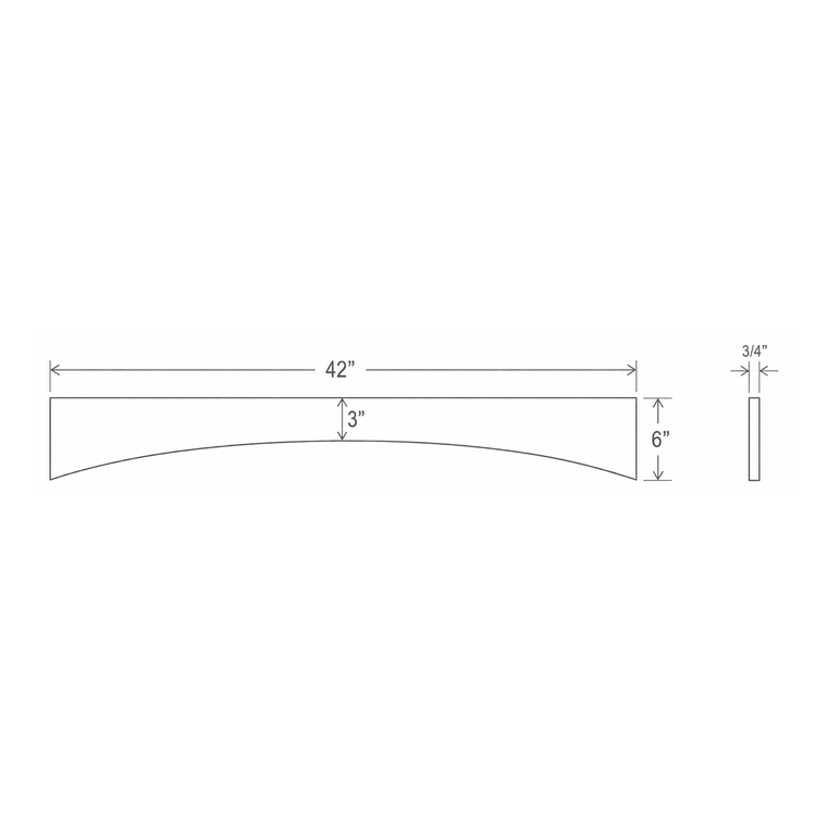 Navy Blue Shaker Arched Valance 42W