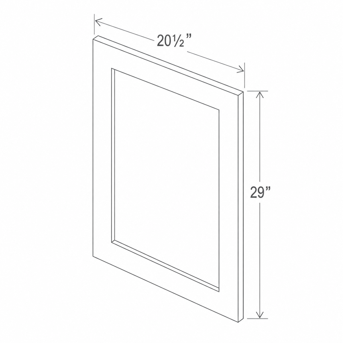 Slim Dove White Vanity Decorative Door Panel