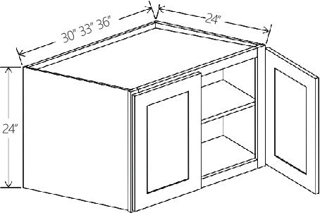 White Shaker Refrigerator Wall Cabinet Double doors 33W x 24H x 24D