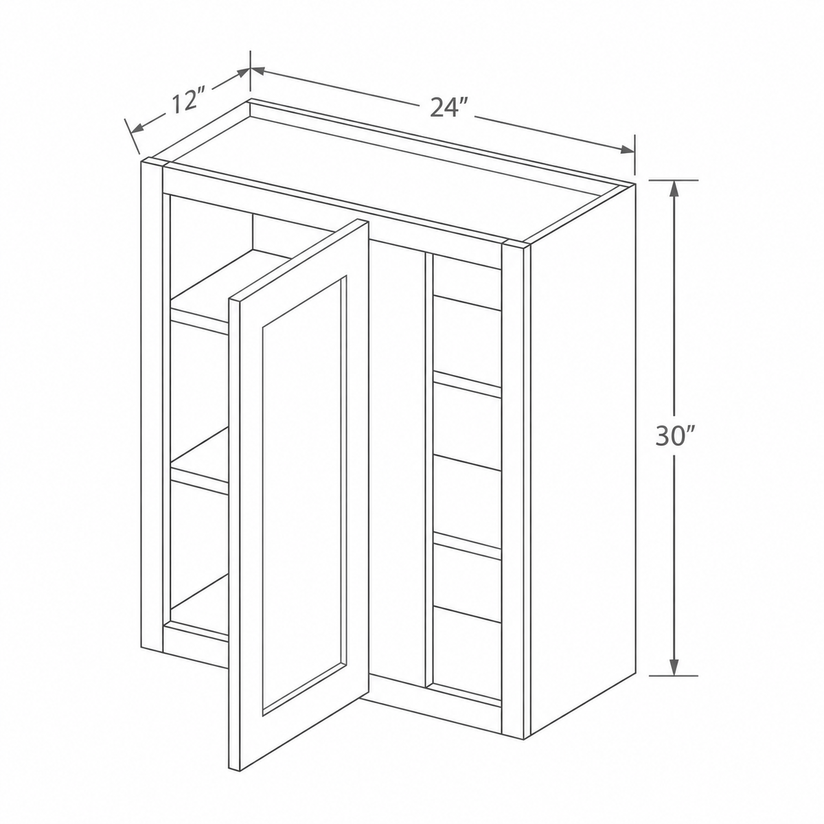Slim Aston Green Wall Blind Corner Cabinet 24W x 30H x 12D