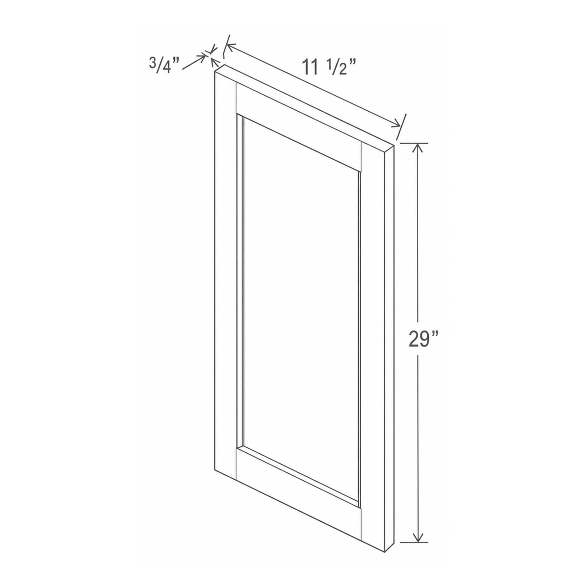 Slim Aston Green Wall Decorative Door Panel 11 1/2W x 3/4H x 29D