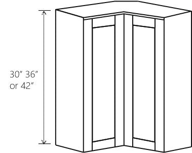 Navy Blue Shaker Wall Easy Reach Corner Cabinet 24W x 36H x 12D