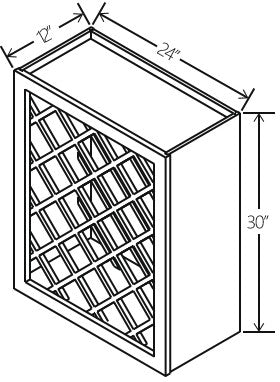 White Shaker Wine Rack 24W x 30H x 12D