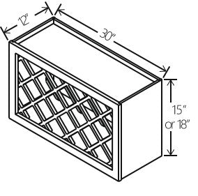 Gray Shaker Wine Rack 30W x 15H x 12D