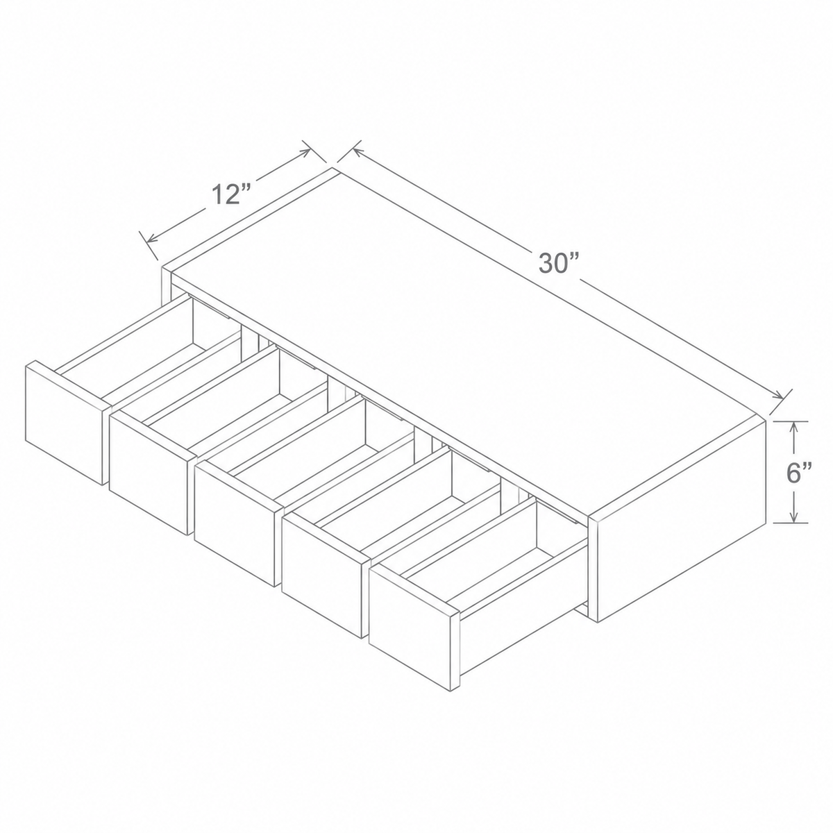 Slim Aston Green Wall Spice Drawer 30W x 6H x 12D