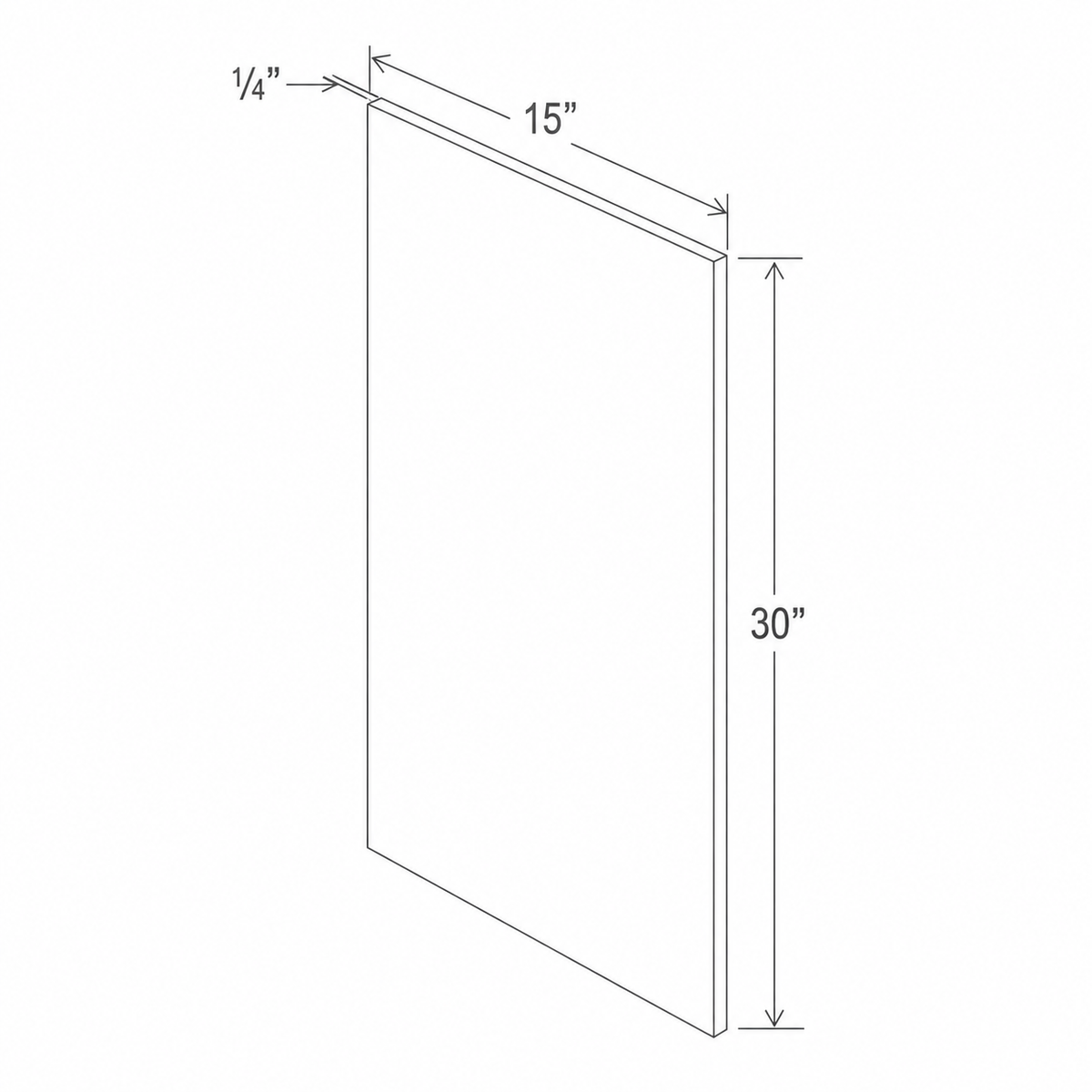Slim Dove White Wall Skin Panel 23 1/4W x 1/4H x 30D