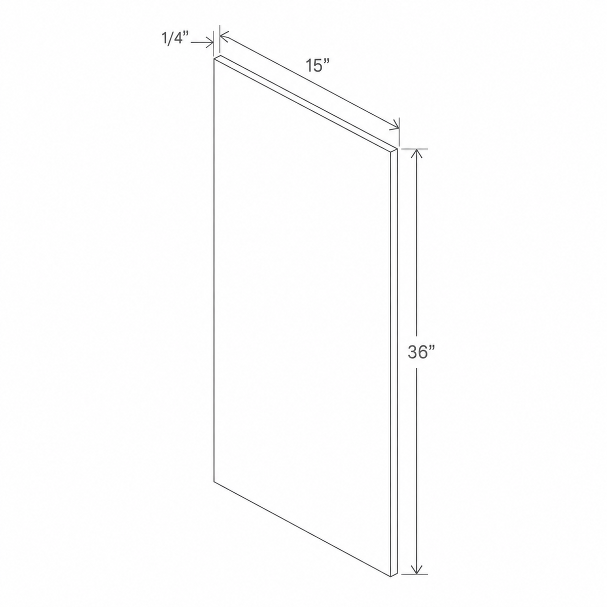 Slim Dove White Wall Skin Panel 23 1/4W x 1/4H x 36D