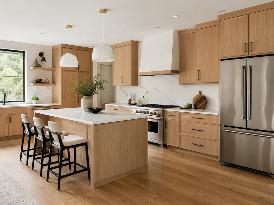 Warm Oak Kitchen